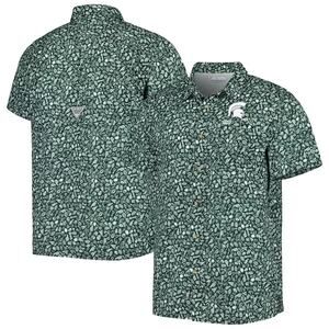 NWT Columbia Michigan State Spartans Super Slack Tide Omni Shade Shirt Mens Sz M